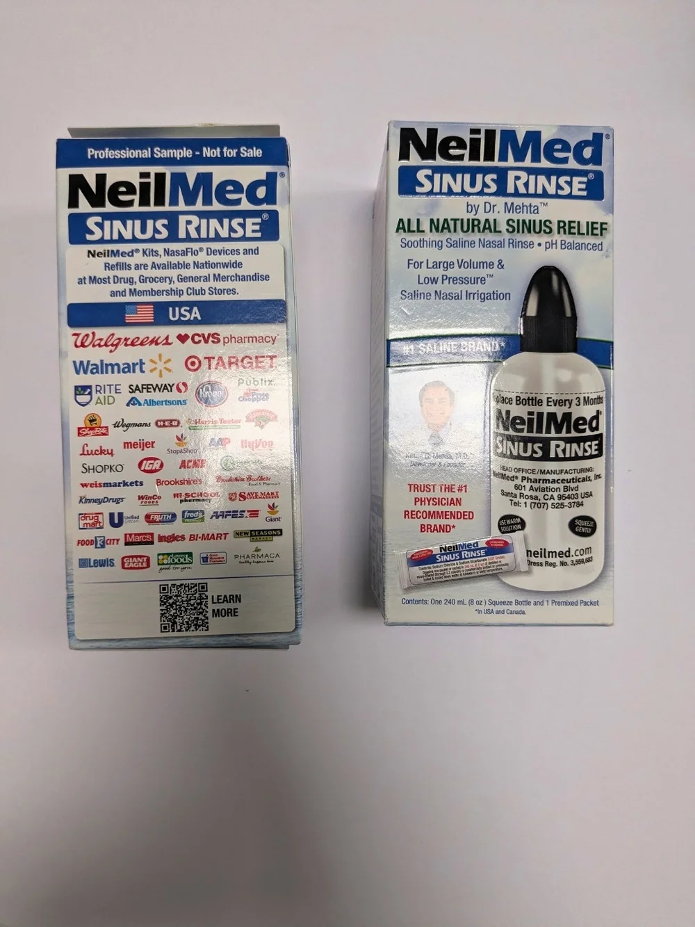 Two Sinus Rinse Nasal Irrigation Kit - White & Blue